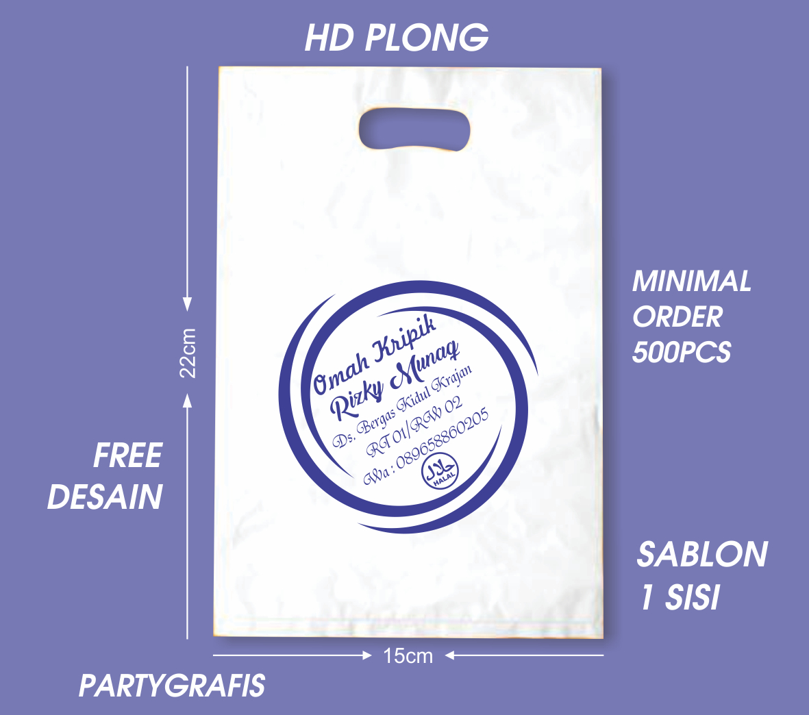 Sablon Plastik HD Plong 15x22cm