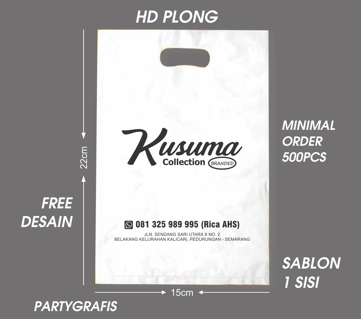 Sablon Plastik HD Plong 15x22cm - Image 3